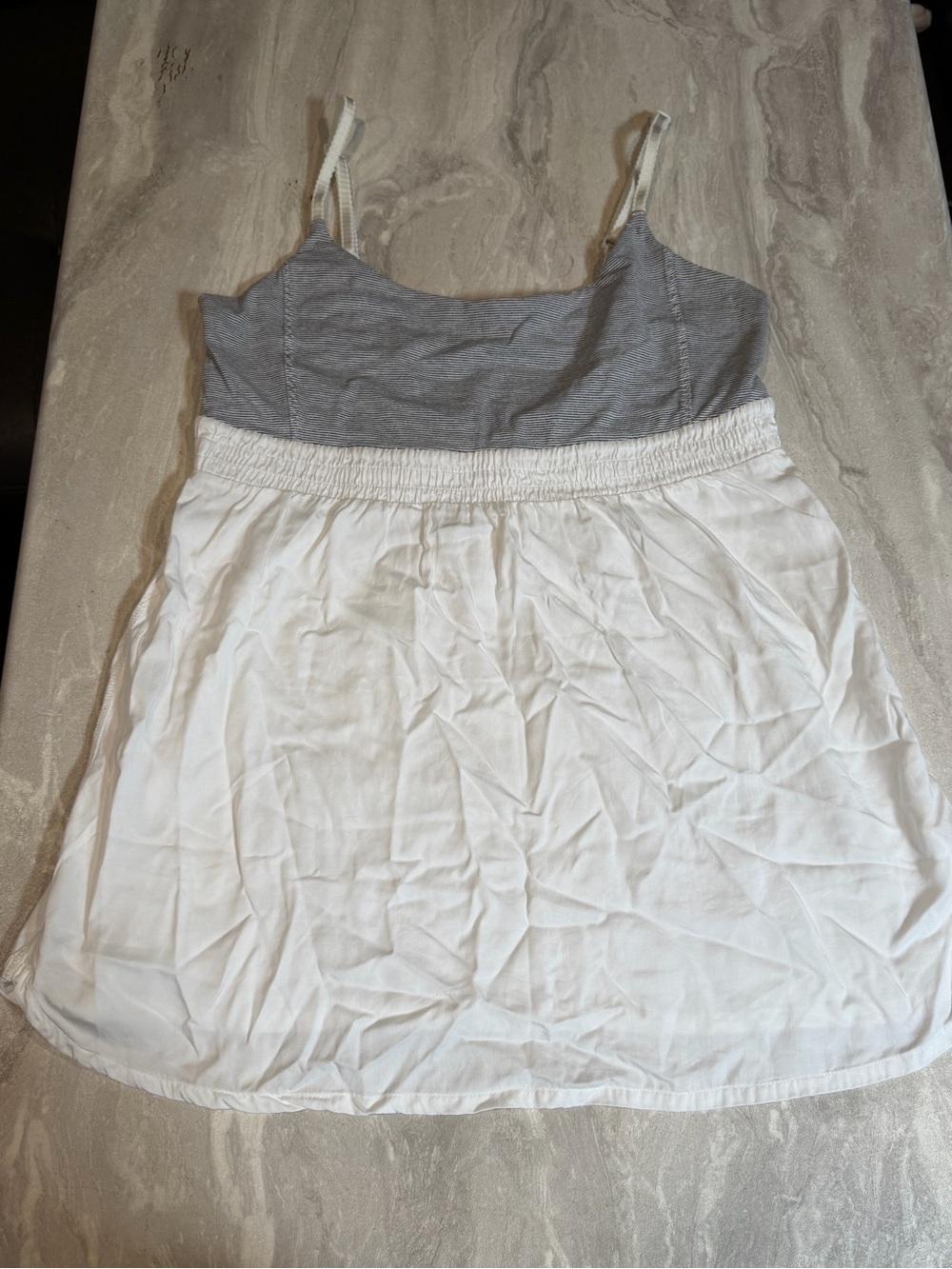 lululemon athletica Grey and White Tank Top